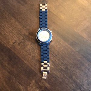 Aeropostale Black and Gold watch with links